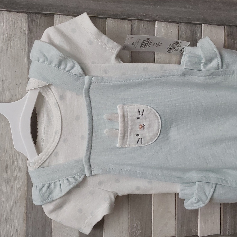 2 PC set blue & white bunny | Carter's Baby | 9 Months - Picture 3 of 10